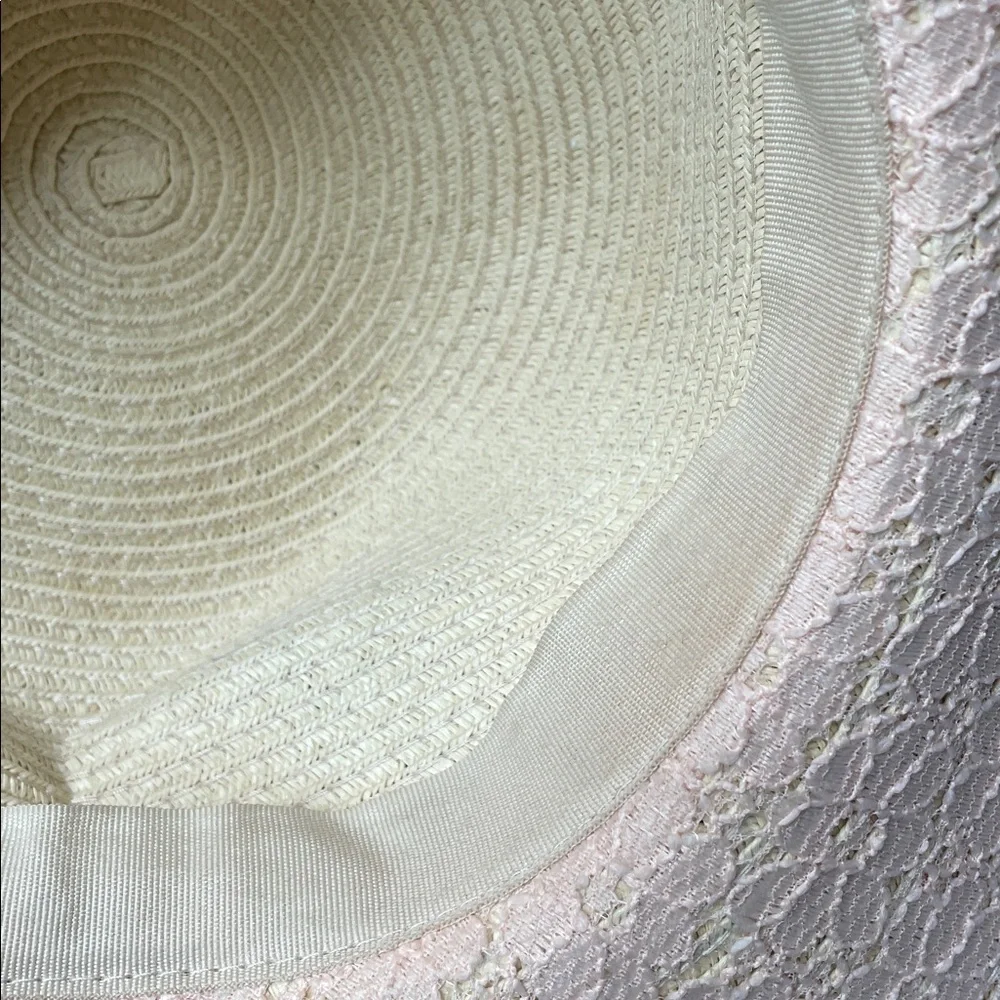D&Y Cream and Pink Kids Sun Hat